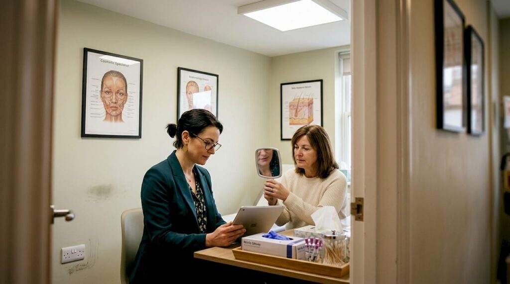 Consultation about fillers in exam room