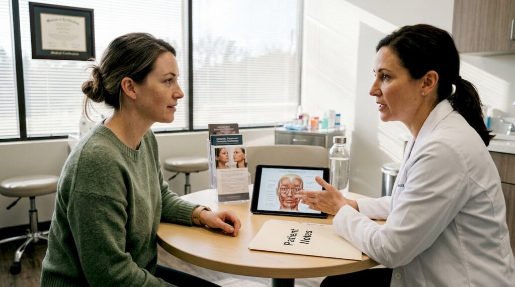 Consultation for natural facial enhancement treatments