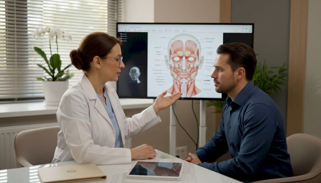 Provider consulting patient about filler options