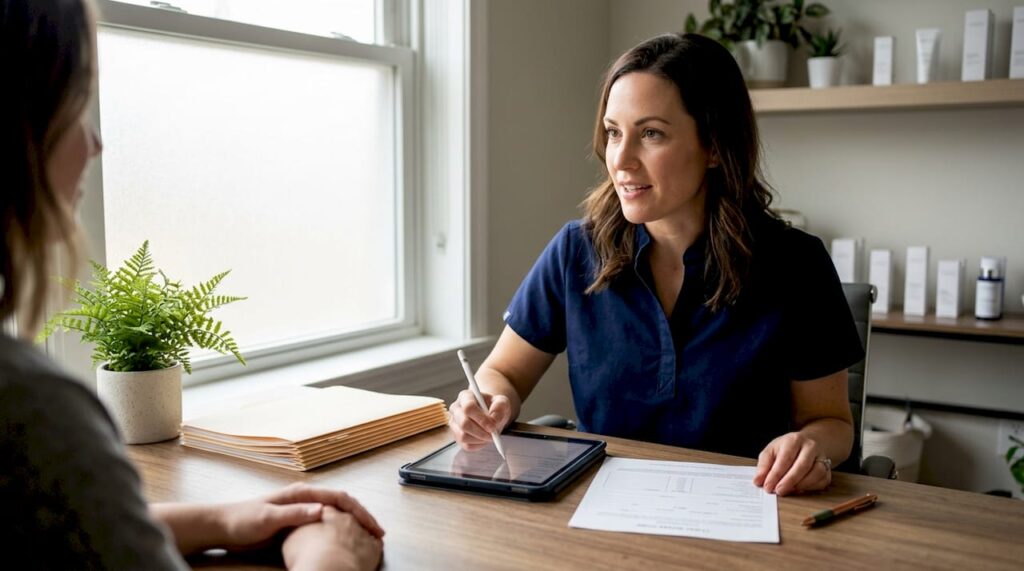 Facial assessment intake in consultation room