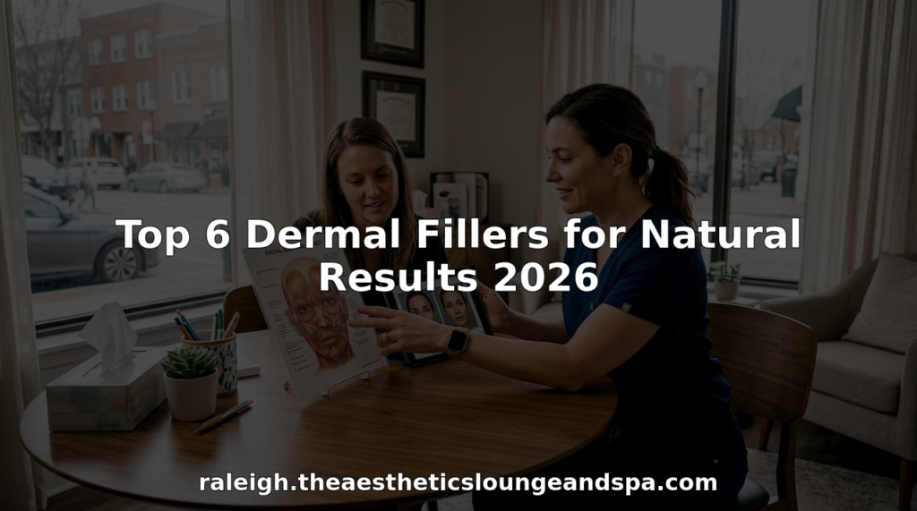 Aesthetic nurse consulting client in clinic