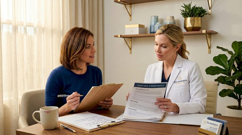 Consultation scene highlighting patient education
